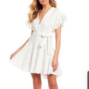 White cotton floral dress